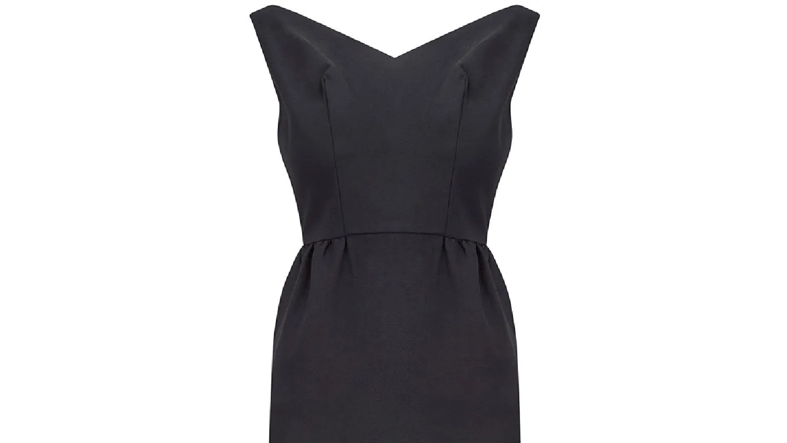 1960s Black Crepe Full Length Fishtail Evening Dress