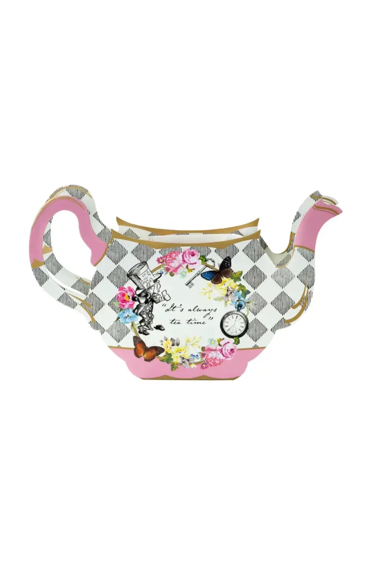 Alice in Wonderland Paper Teapot Flower Vase