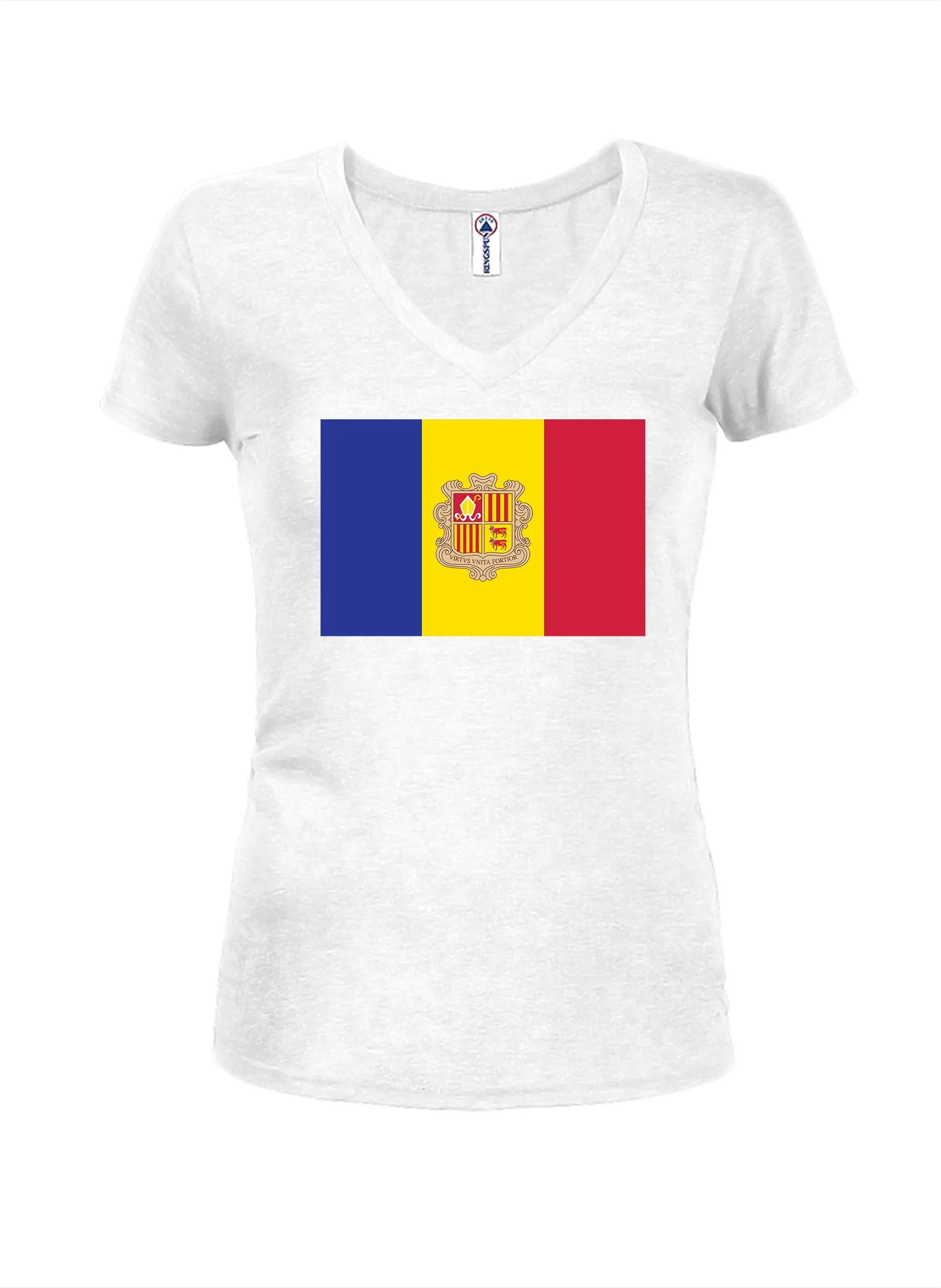 Andorra Flag Juniors V Neck T-Shirt