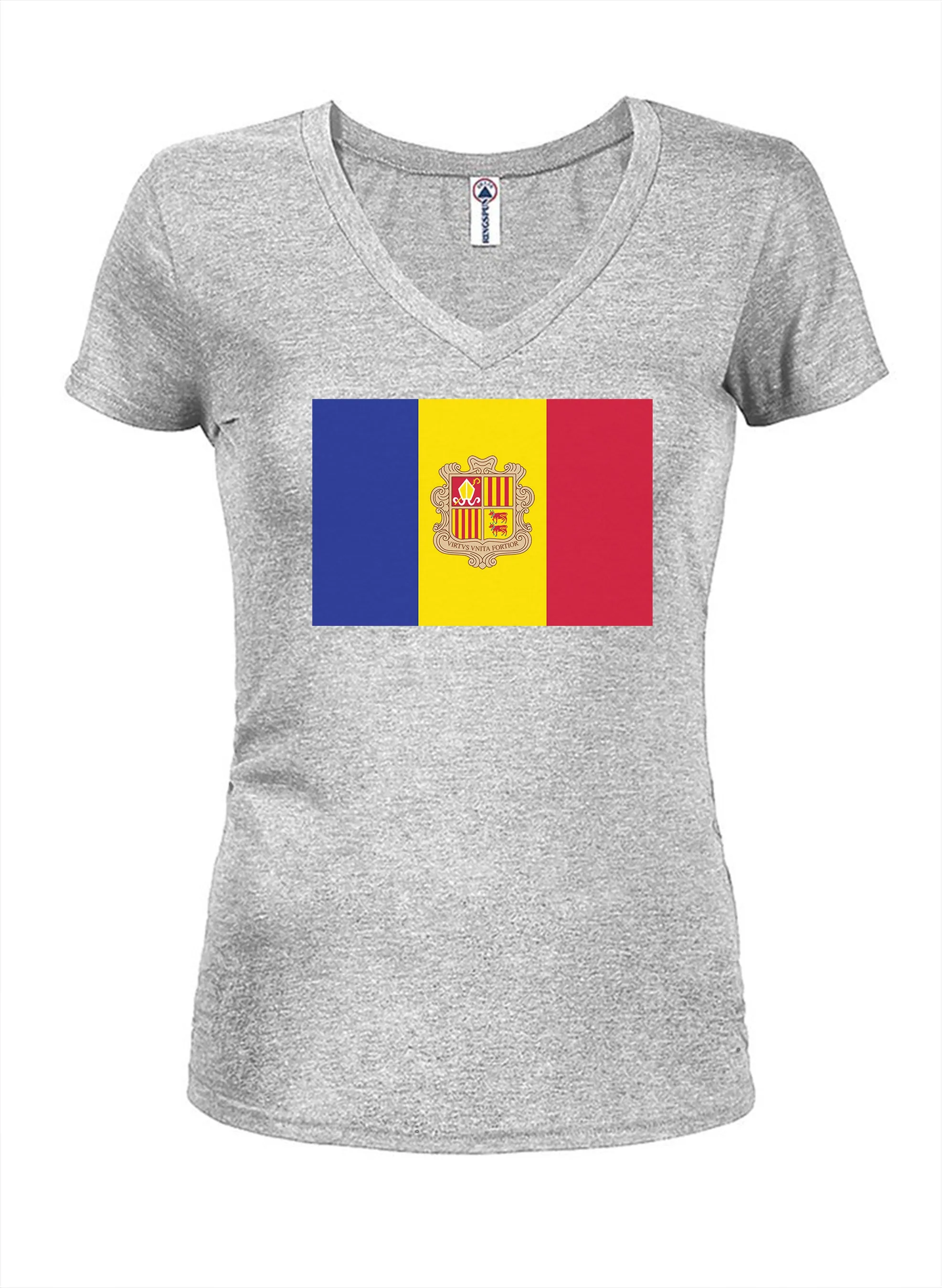 Andorra Flag Juniors V Neck T-Shirt