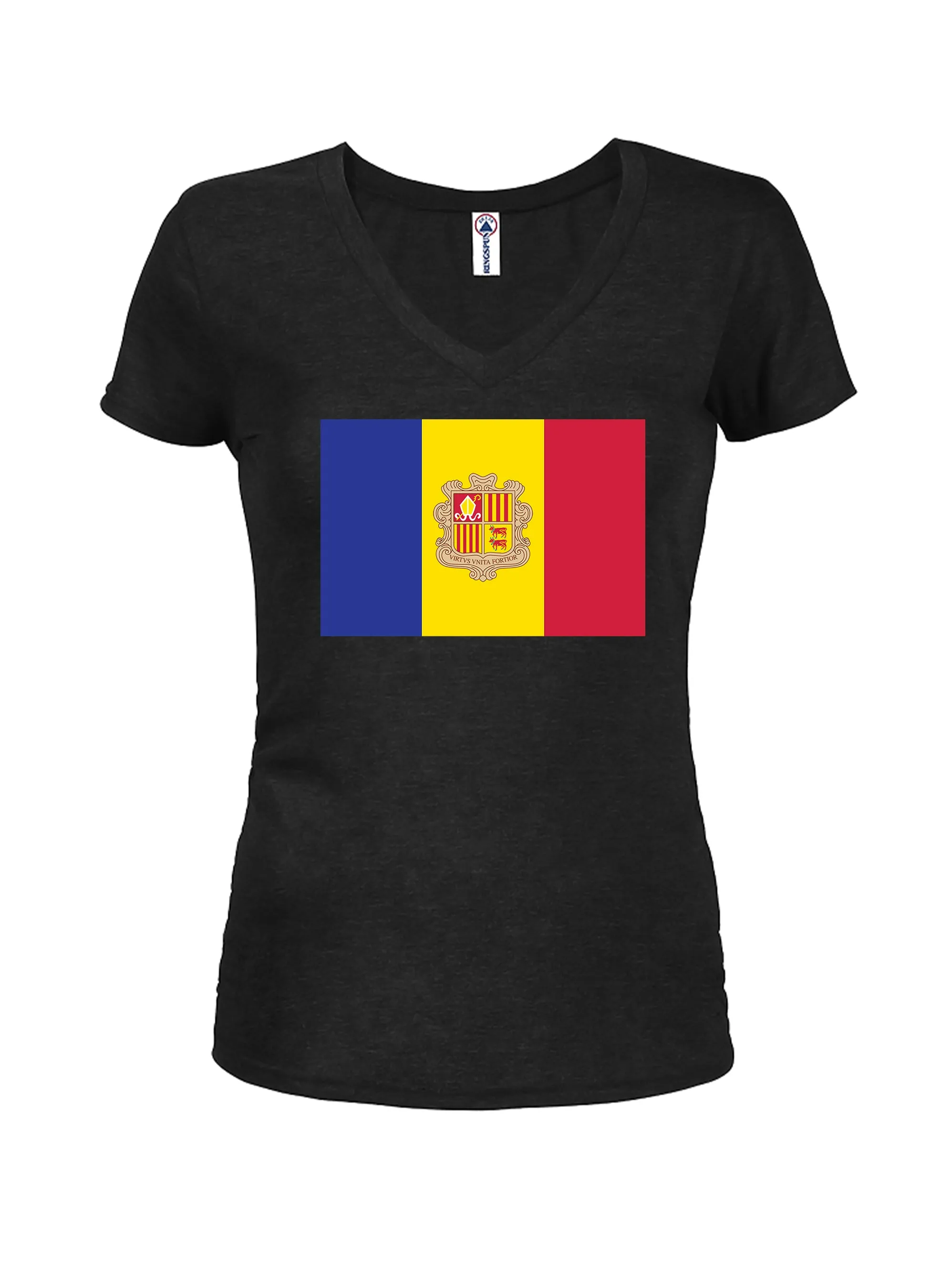 Andorra Flag Juniors V Neck T-Shirt