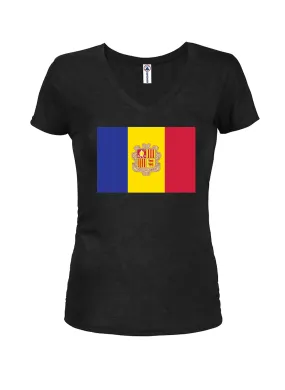 Andorra Flag Juniors V Neck T-Shirt