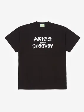 Aries Vintage Aries and Destroy SS Tee - Black