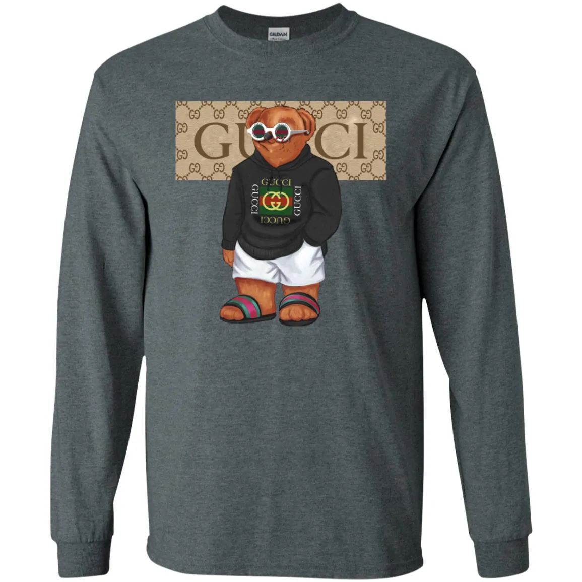 Best Gucci Bear Style Fashion T-shirt Men Long Sleeve Shirt