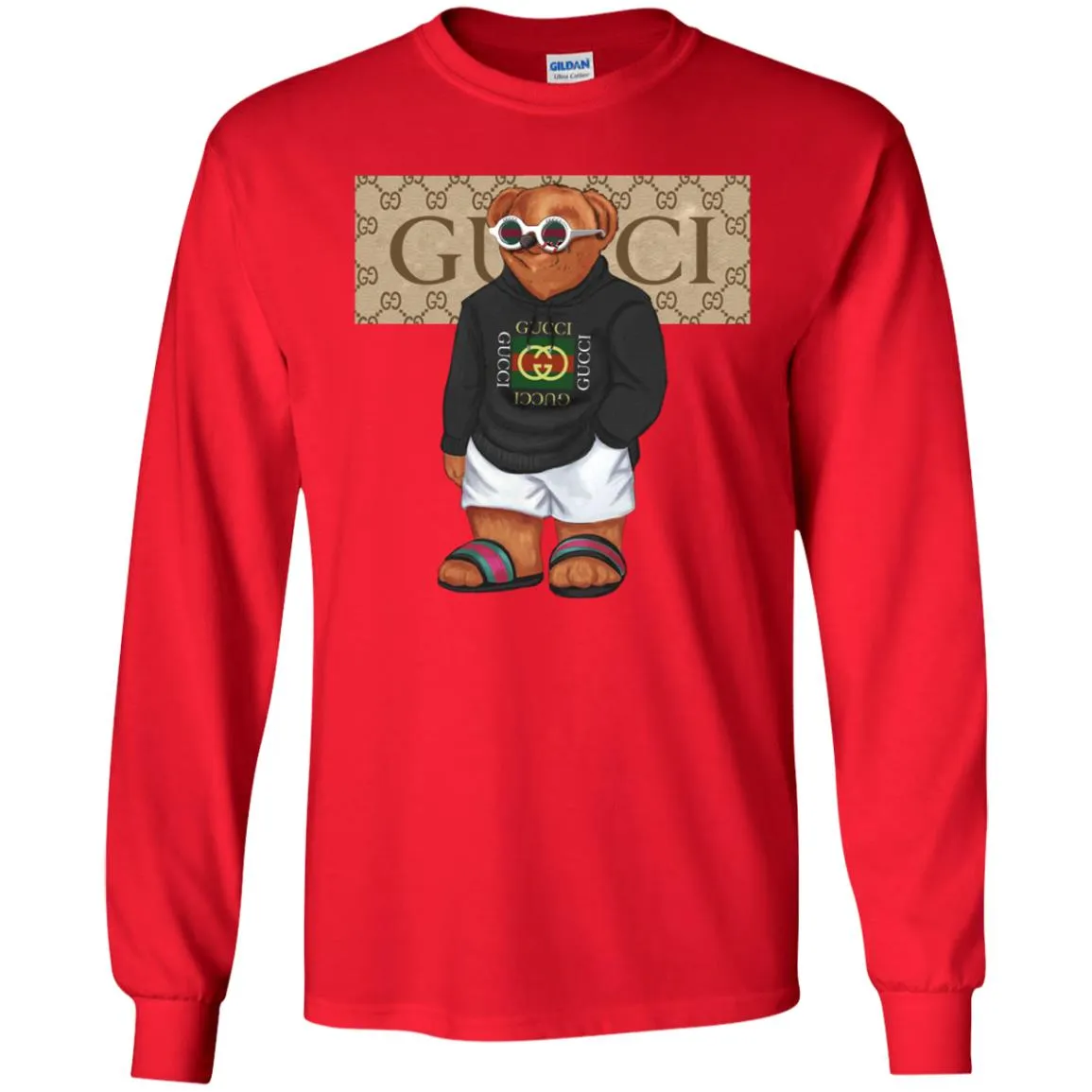 Best Gucci Bear Style Fashion T-shirt Men Long Sleeve Shirt