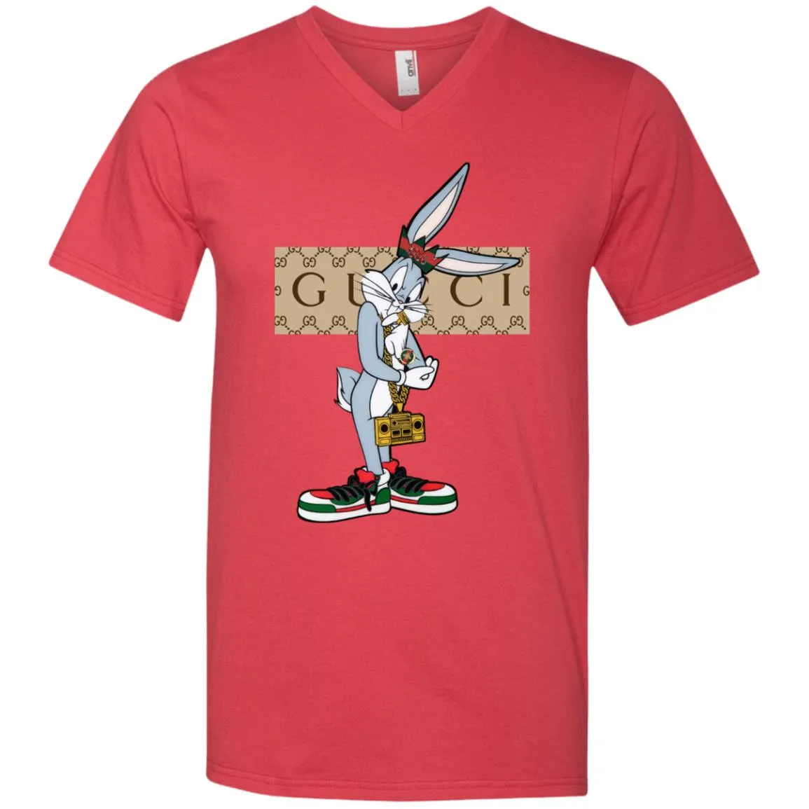 Best Gucci Rabbit T-shirt Men V-Neck T-Shirt