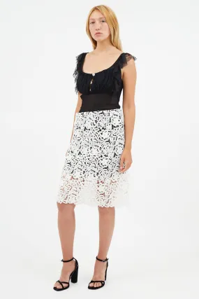 Black & White Crocheted Lace Skirt