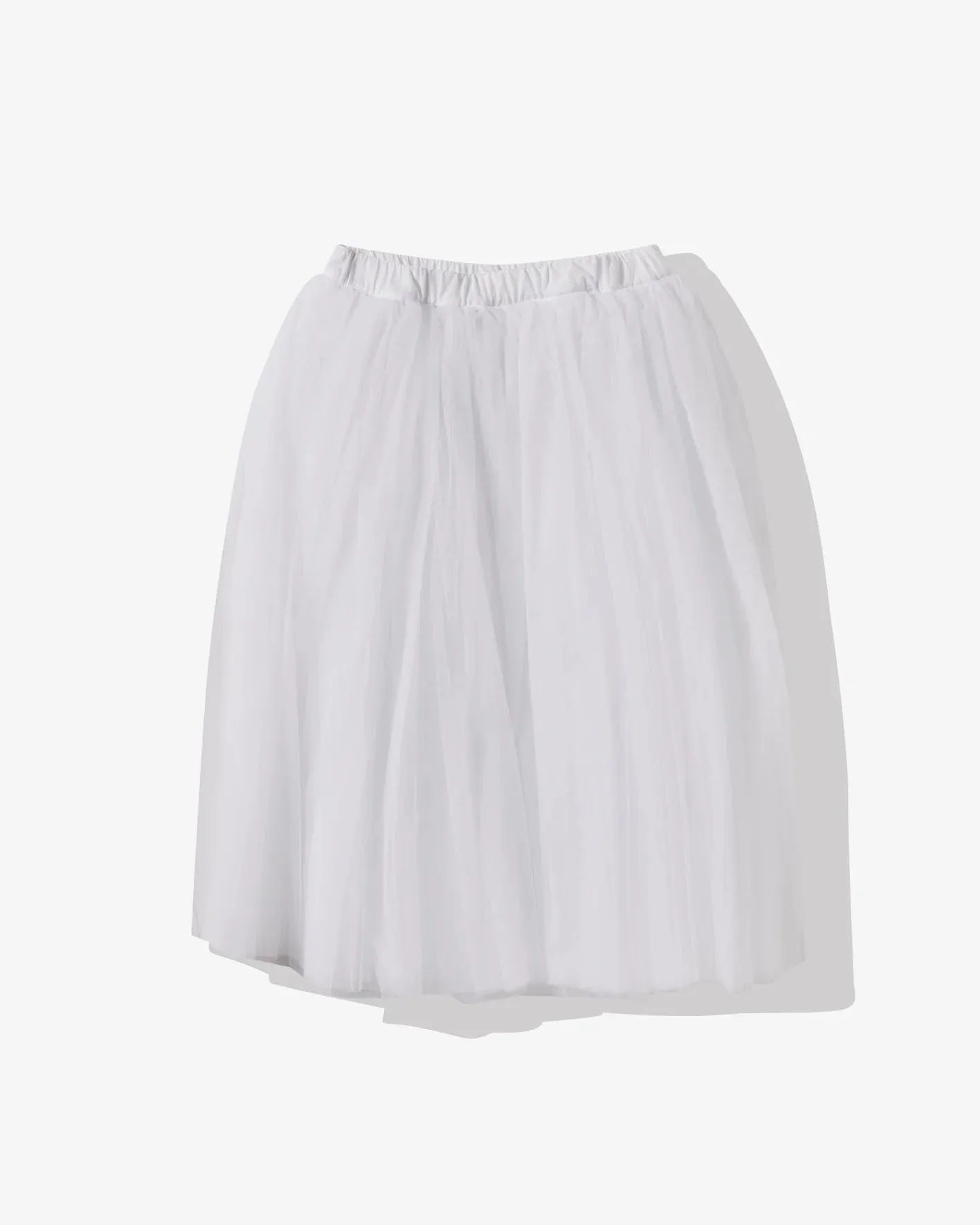 BLACK Comme des Garçons Tulle Mid Length Skirt (White)