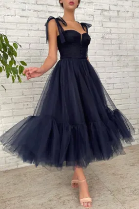 Blue Tulle Short Prom Dresses Cute A-Line Homecoming Party Dresses Sexy