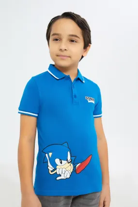 Boys Blue Sonic Polo Shirt