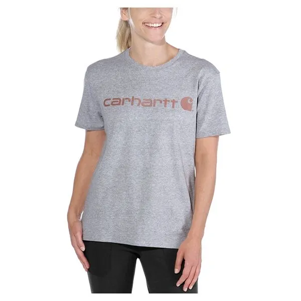 Carhartt&#x20;103592&#x20;Women&#x27;s&#x20;Logo&#x20;T-Shirt&#x20;s&#x2F;s&#x20;-&#x20;Heather&#x20;Grey