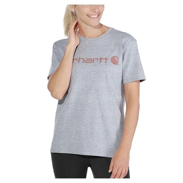 Carhartt&#x20;103592&#x20;Women&#x27;s&#x20;Logo&#x20;T-Shirt&#x20;s&#x2F;s&#x20;-&#x20;Heather&#x20;Grey