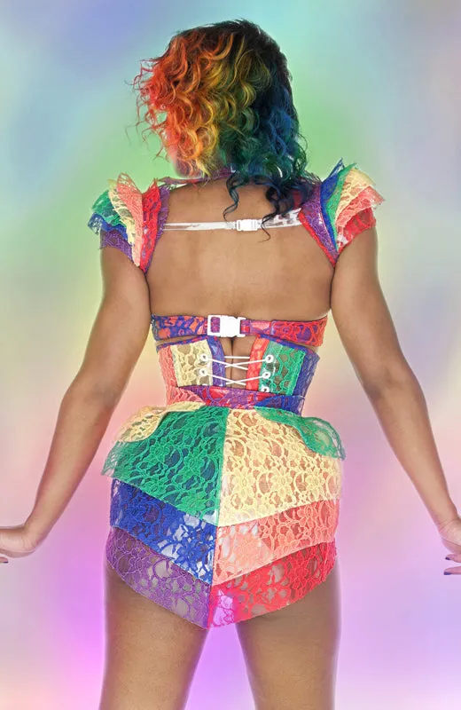 Clear PVC and Rainbow Lace Hip Armour