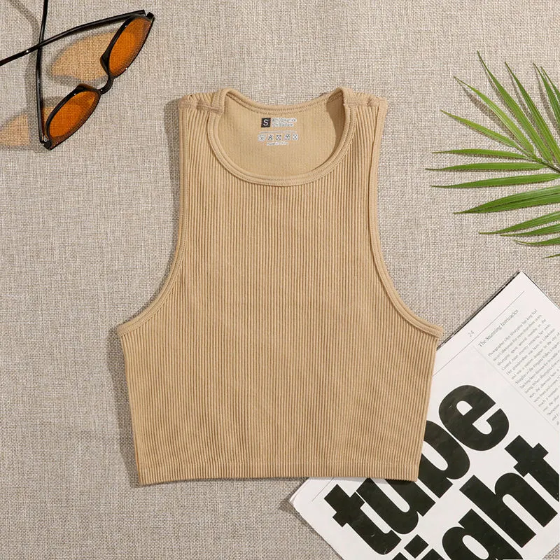 Crop Top Women Solid Basic T-shirts