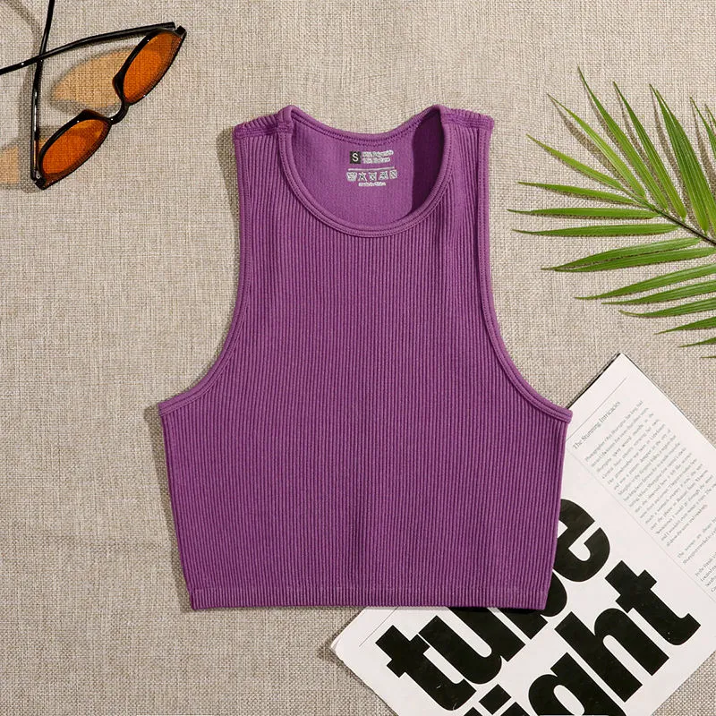 Crop Top Women Solid Basic T-shirts