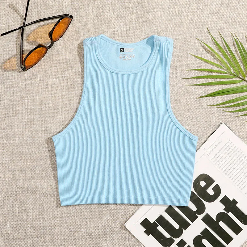 Crop Top Women Solid Basic T-shirts