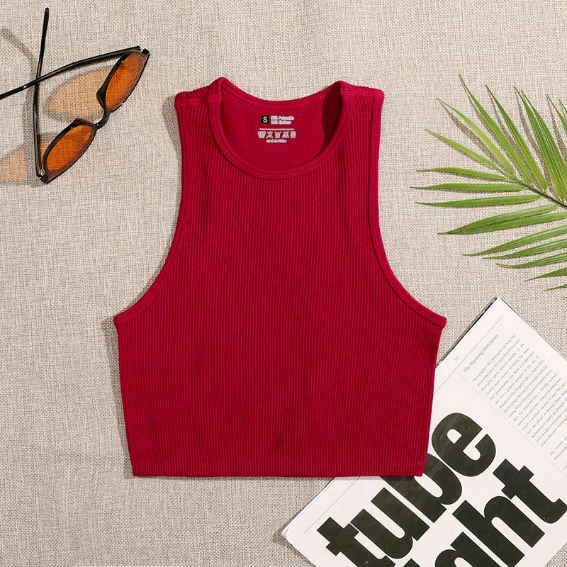 Crop Top Women Solid Basic T-shirts