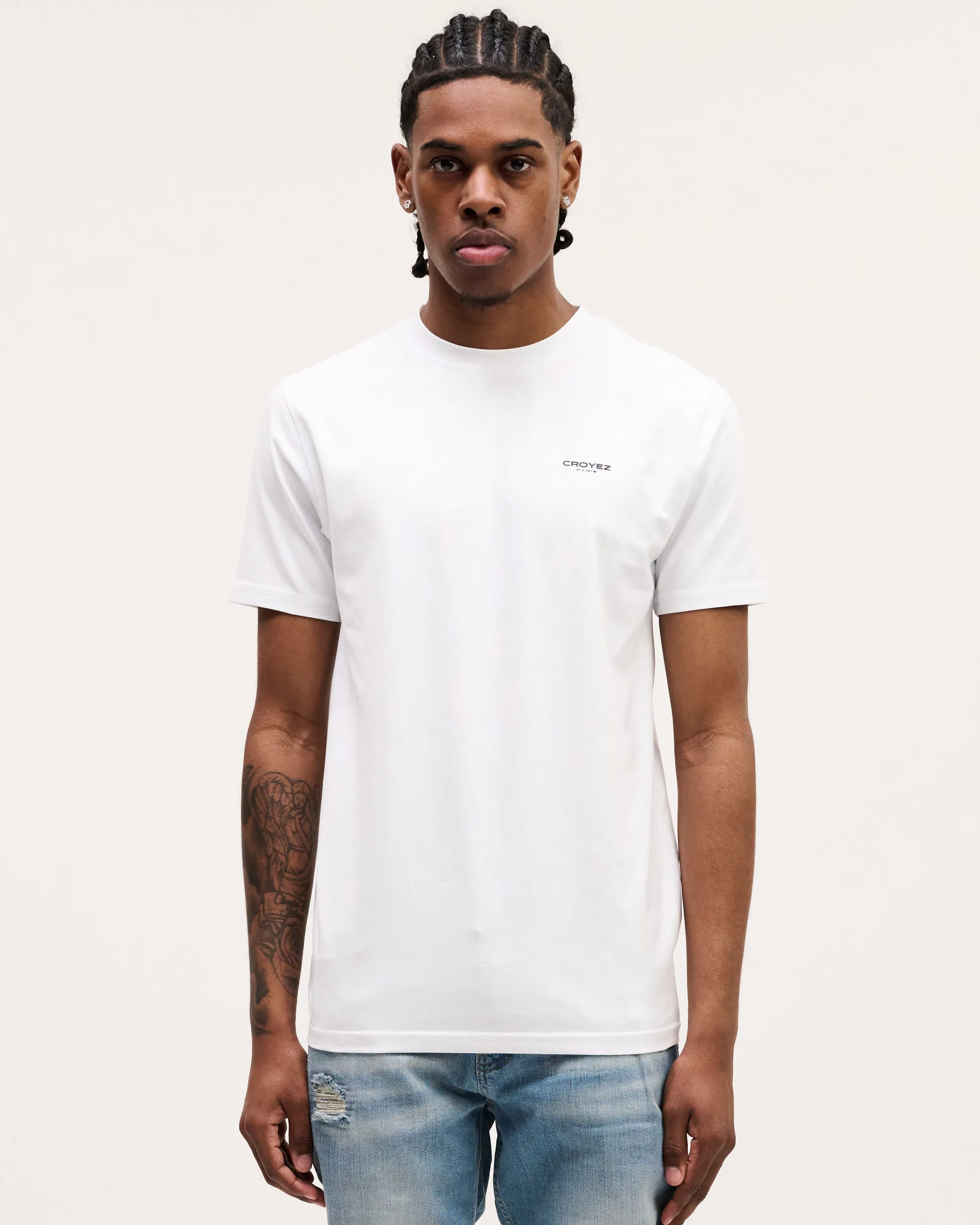 Croyez Basic T-Shirt Wit - Zwart