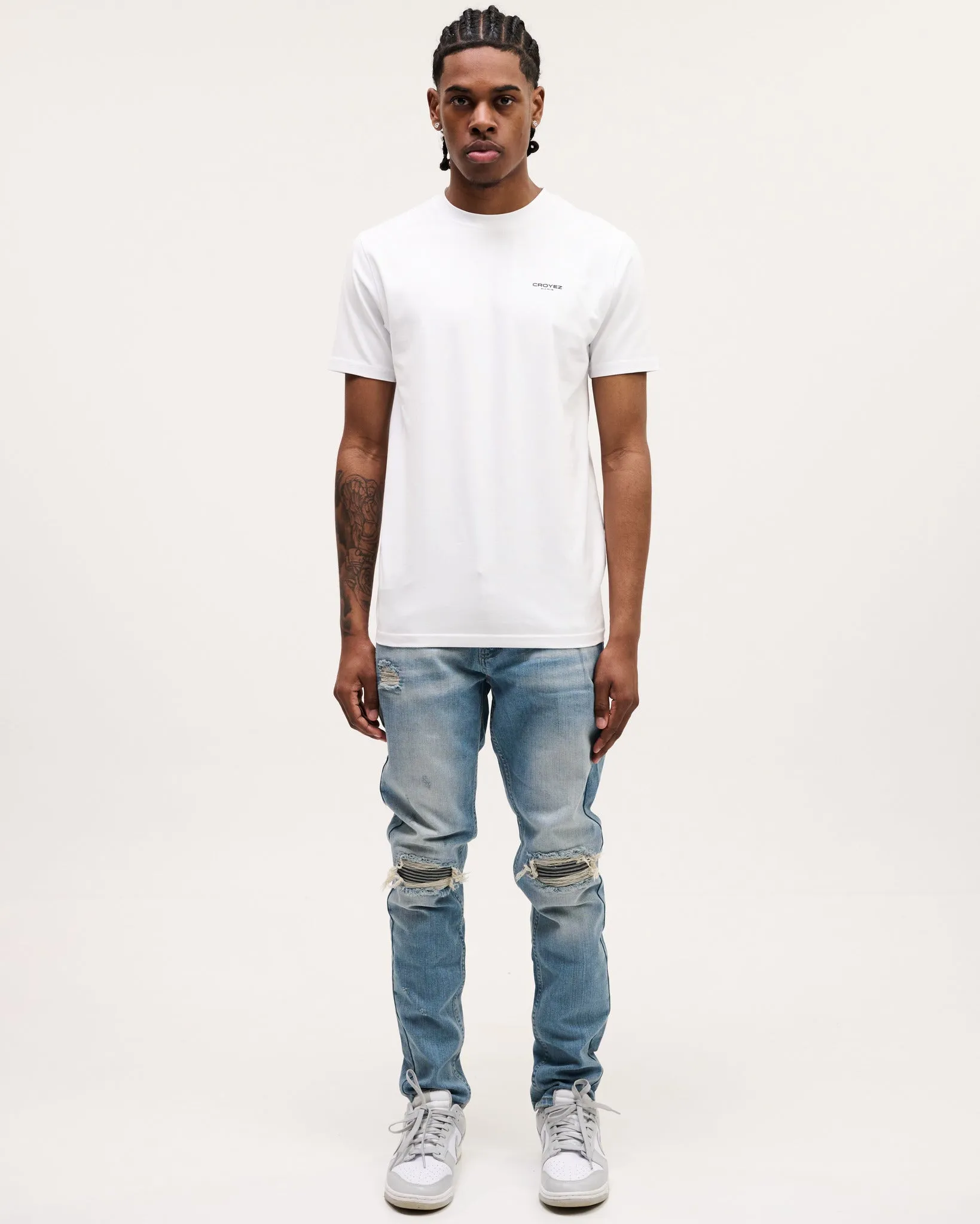 Croyez Basic T-Shirt Wit - Zwart