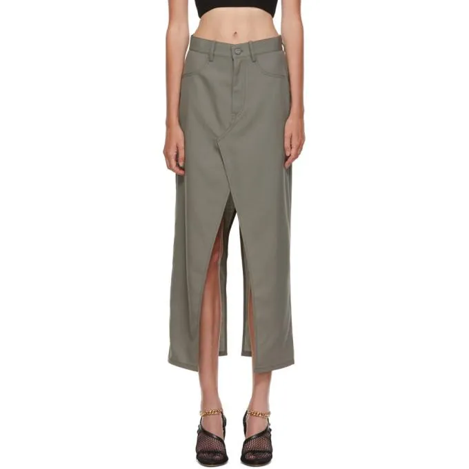 Dion Lee Green Wool Jean Skirt