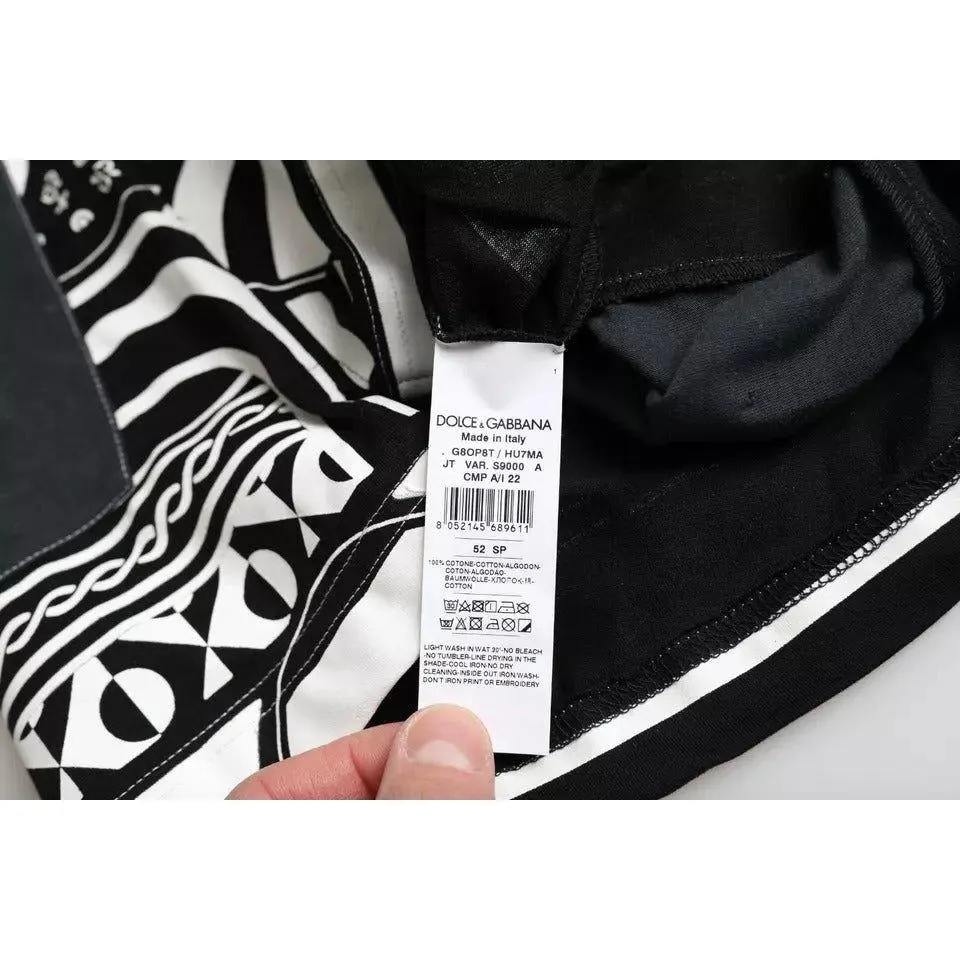 Dolce & Gabbana Black Graphic Printed Cotton Short Sleeves T-shirt