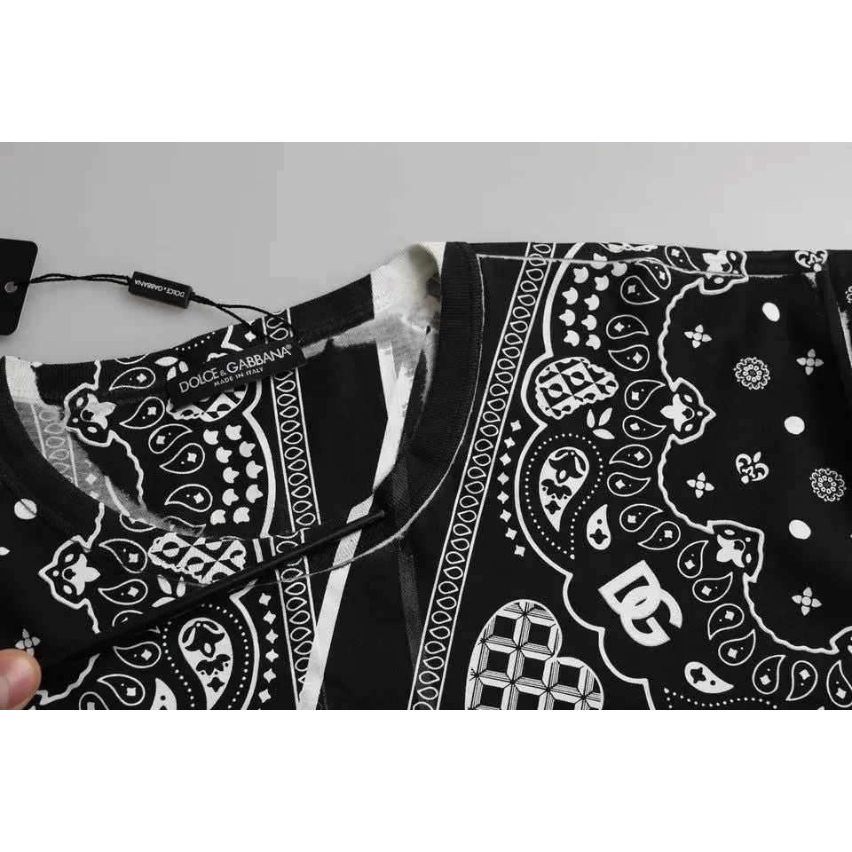Dolce & Gabbana White Bandana Print Cotton Short Sleeves T-shirt