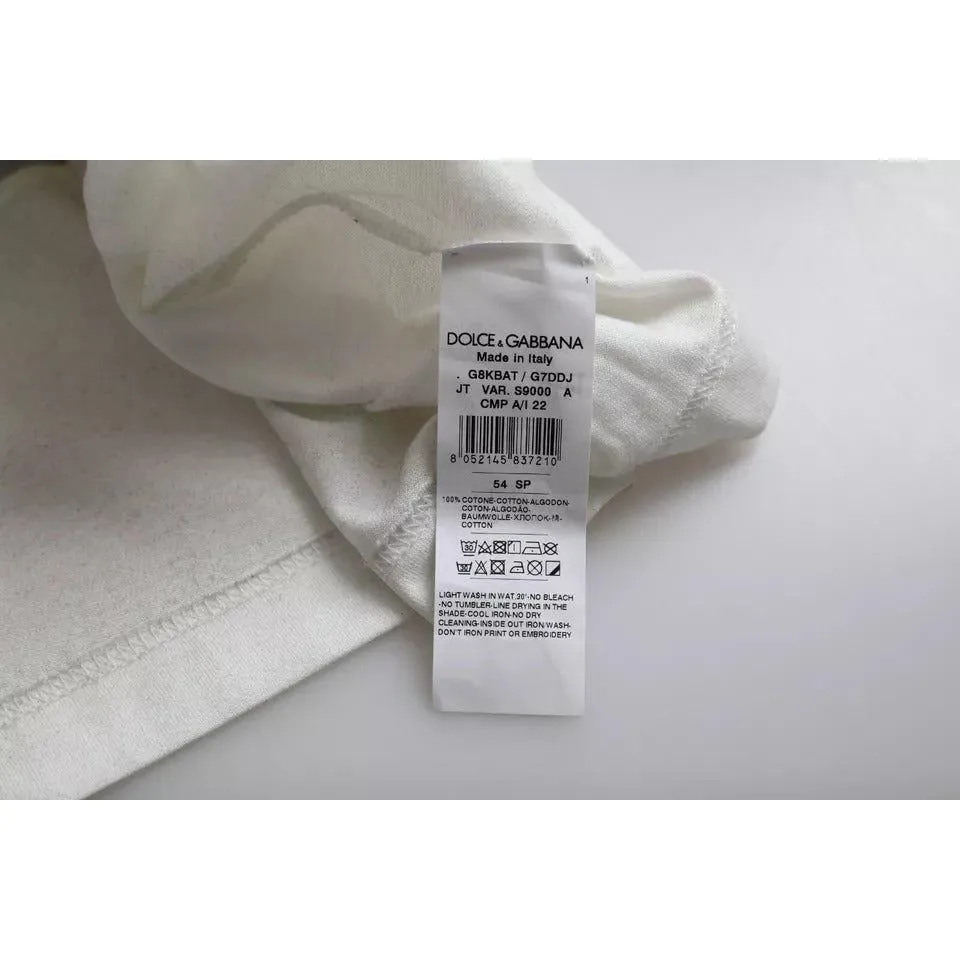 Dolce & Gabbana White Bandana Print Cotton Short Sleeves T-shirt