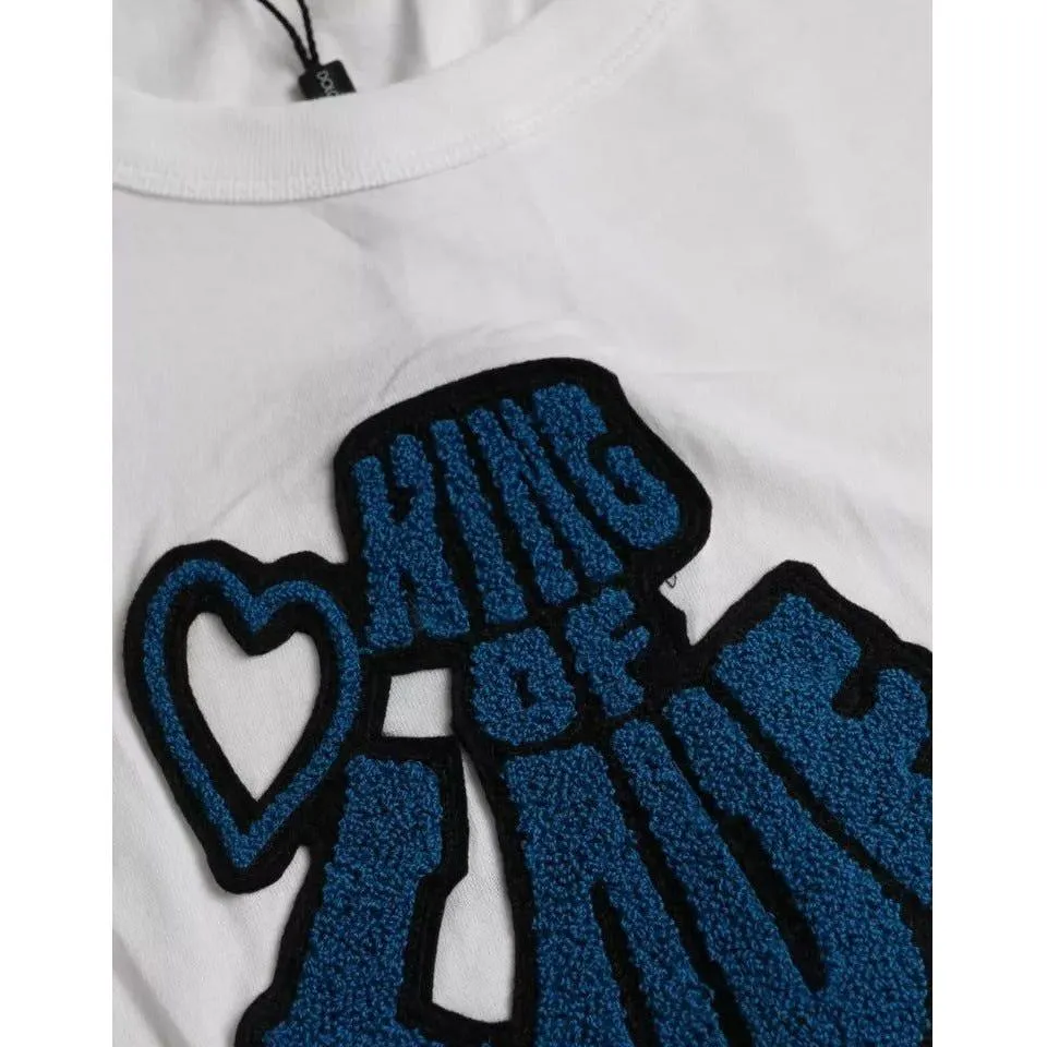 Dolce & Gabbana White King Of Love Round Neck Short Sleeves T-shirt