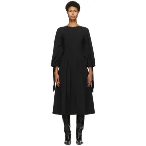 Edit Black Drawcord Mid-Length Dress