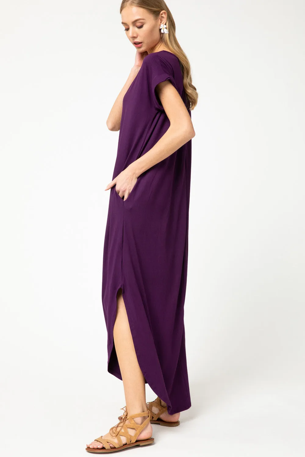 Everyday Pocket Maxi Dress,  Plum