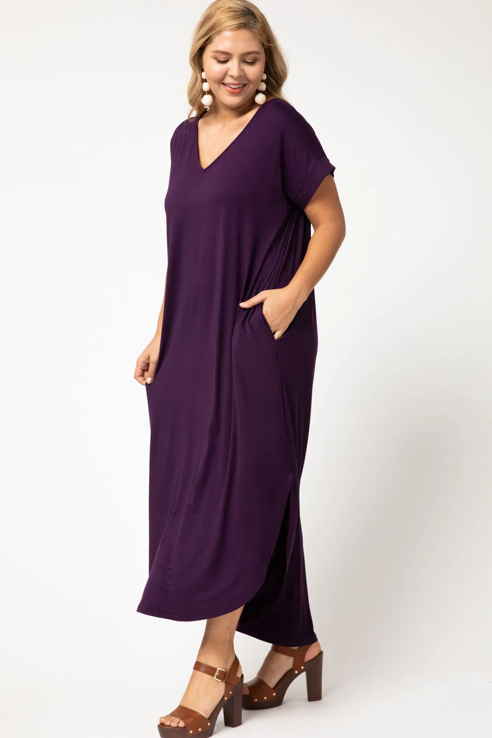 Everyday Pocket Maxi Dress,  Plum