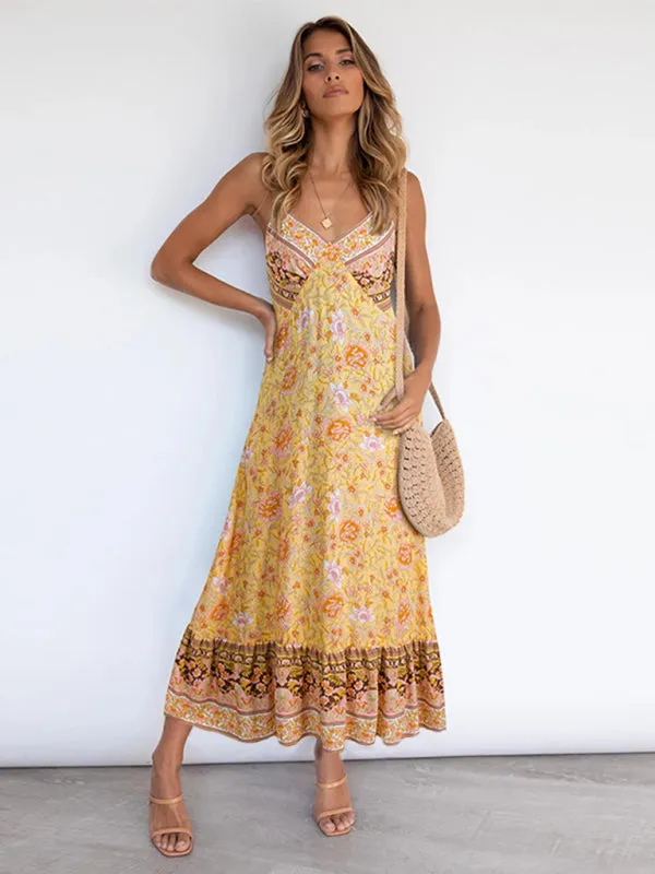 Floral Reverie: Bohemian Suspender Dress Harmony