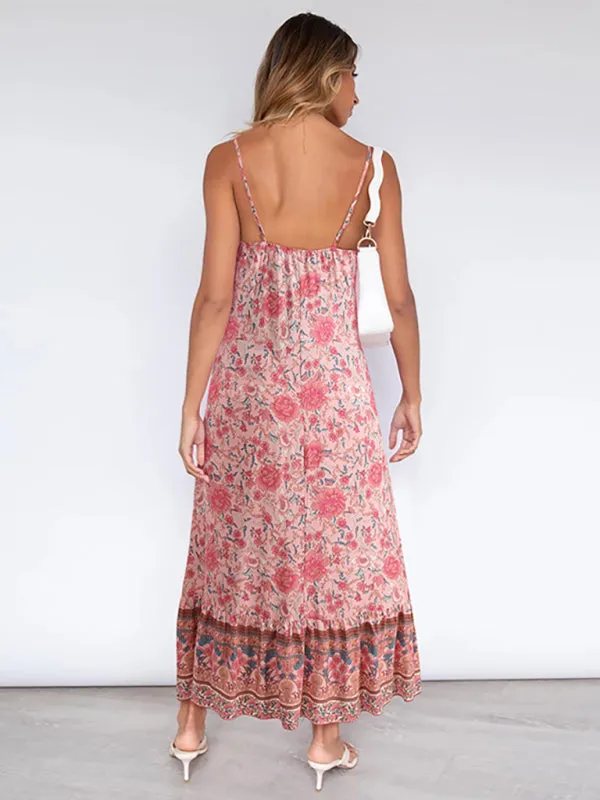 Floral Reverie: Bohemian Suspender Dress Harmony
