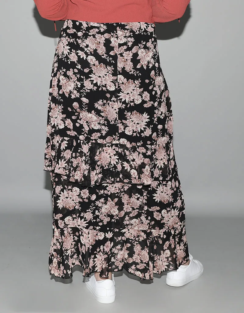 Frill Wrap Chiffon Skirt