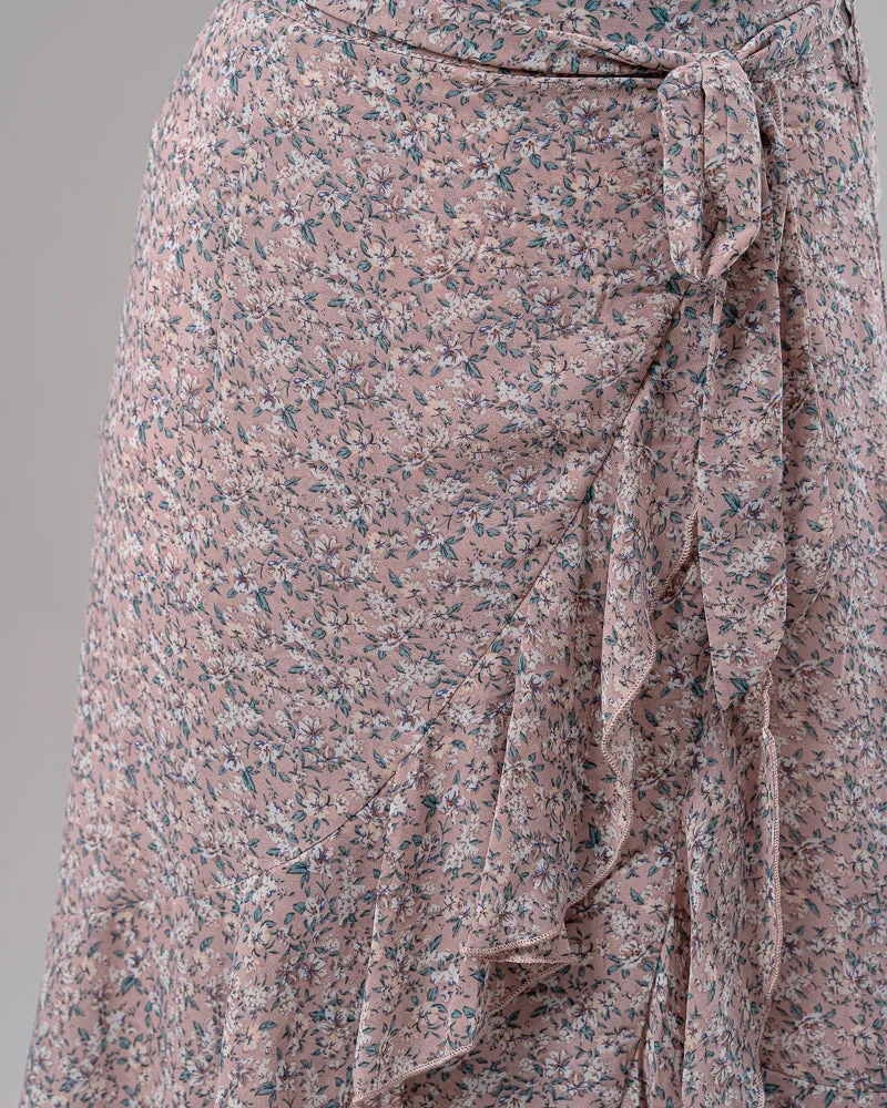 Frill Wrap Chiffon Skirt