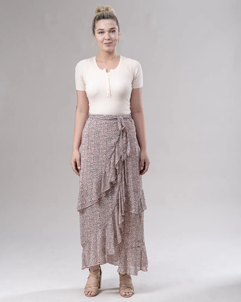 Frill Wrap Chiffon Skirt