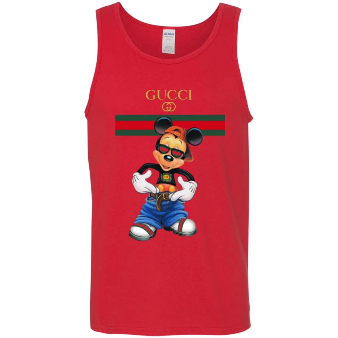 Gucci Logo Mickey Gift Trending T-shirt Men Cotton Tank