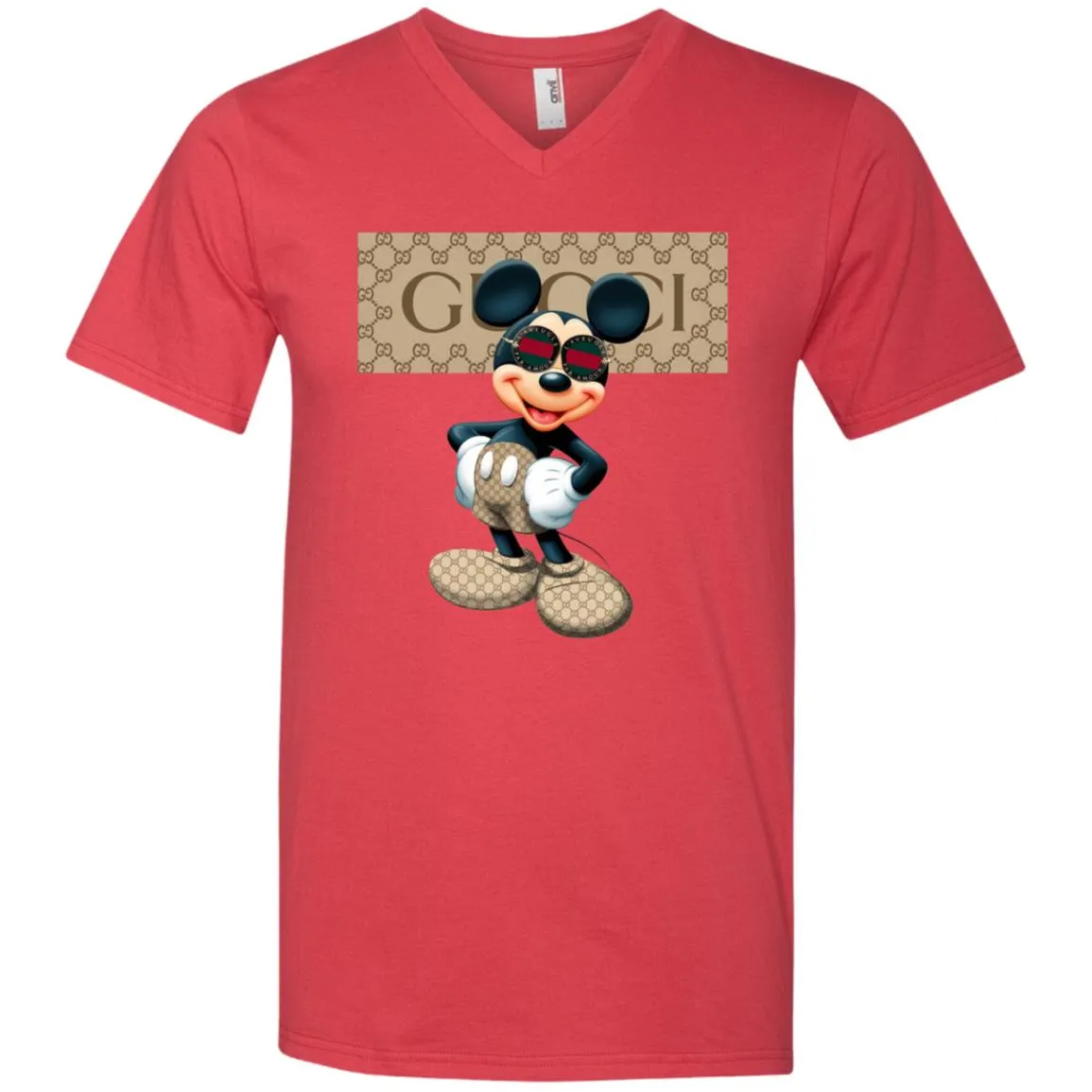 Gucci Mickey Gift Birthday T-shirt Men V-Neck T-Shirt