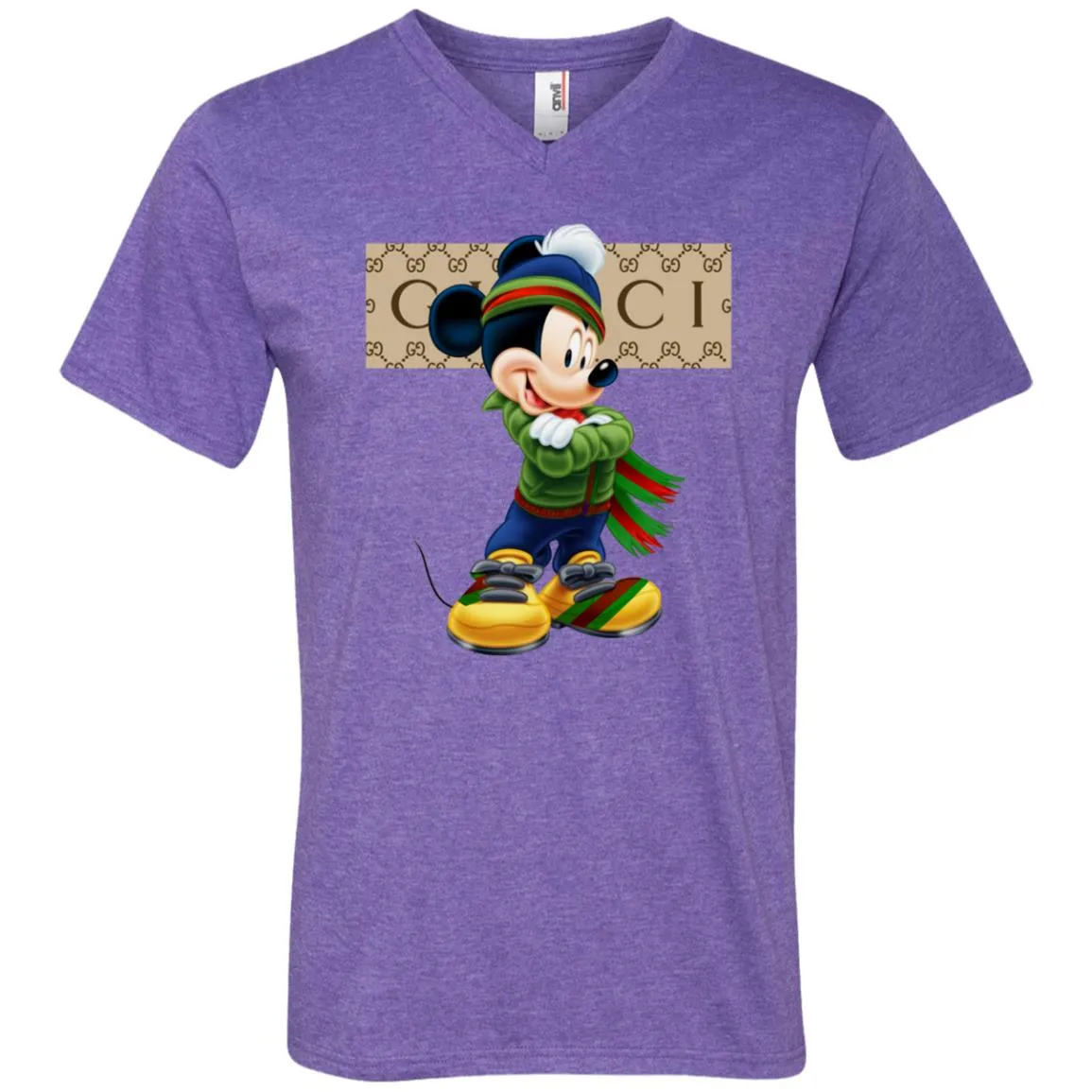 Gucci Trending Mickey T-shirt Men V-Neck T-Shirt
