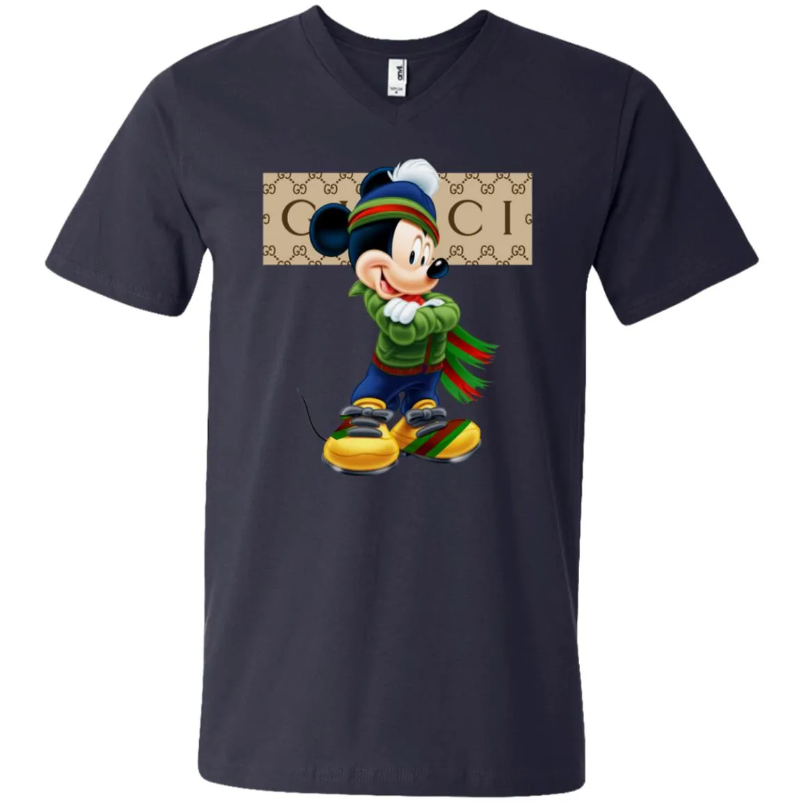 Gucci Trending Mickey T-shirt Men V-Neck T-Shirt