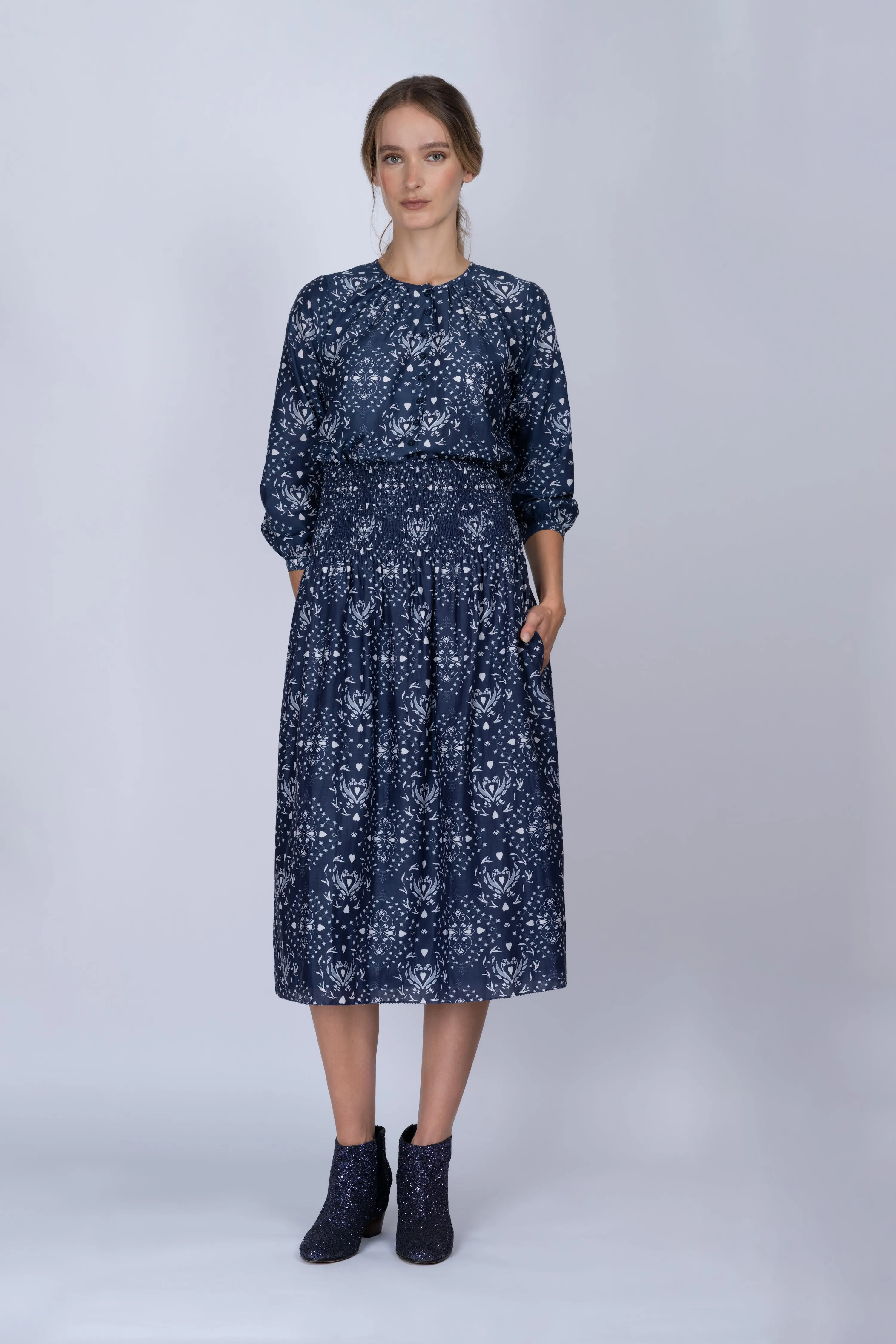Heartwood Sara silk-cotton skirt