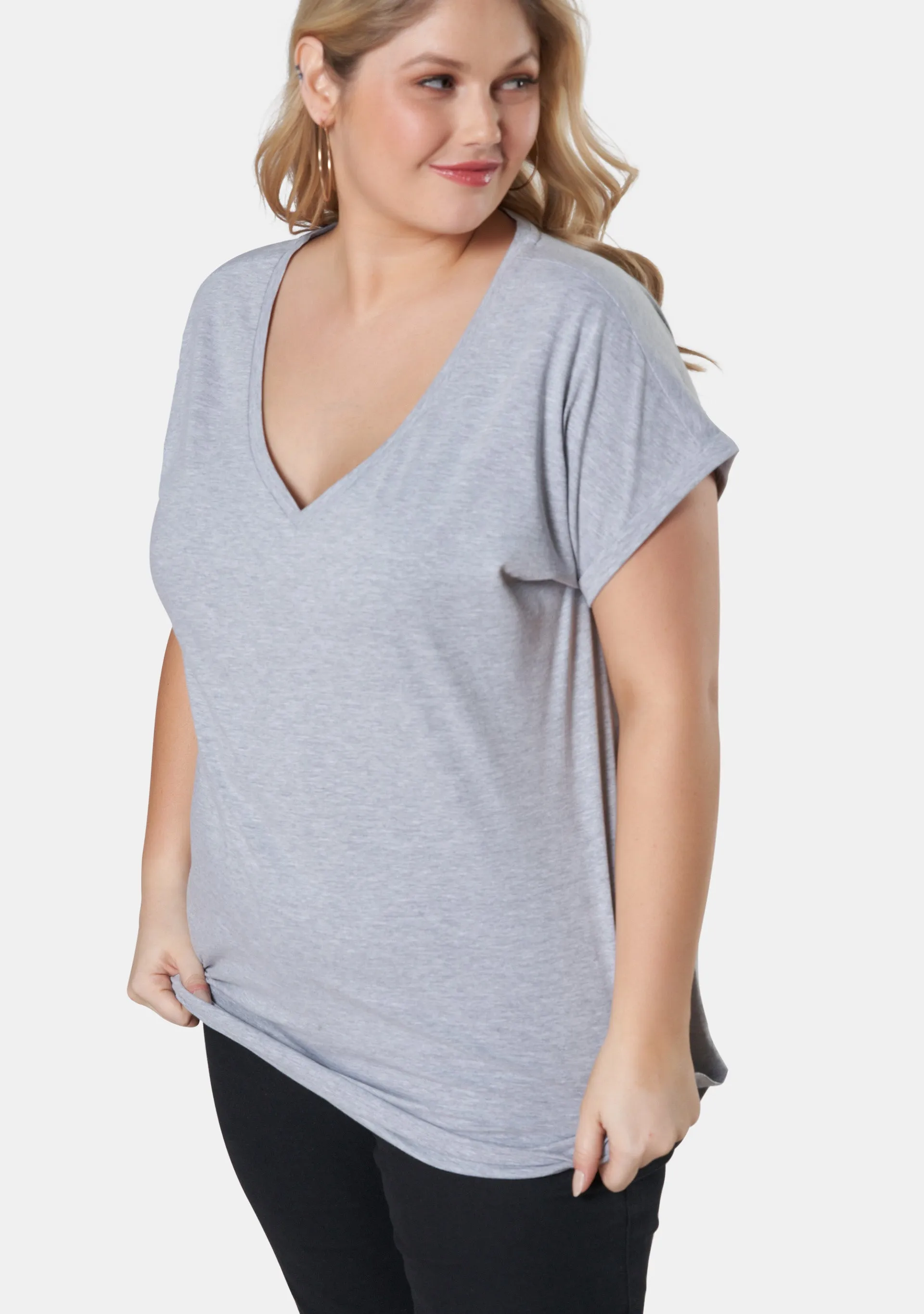Jacinta Longline V Neck Tee