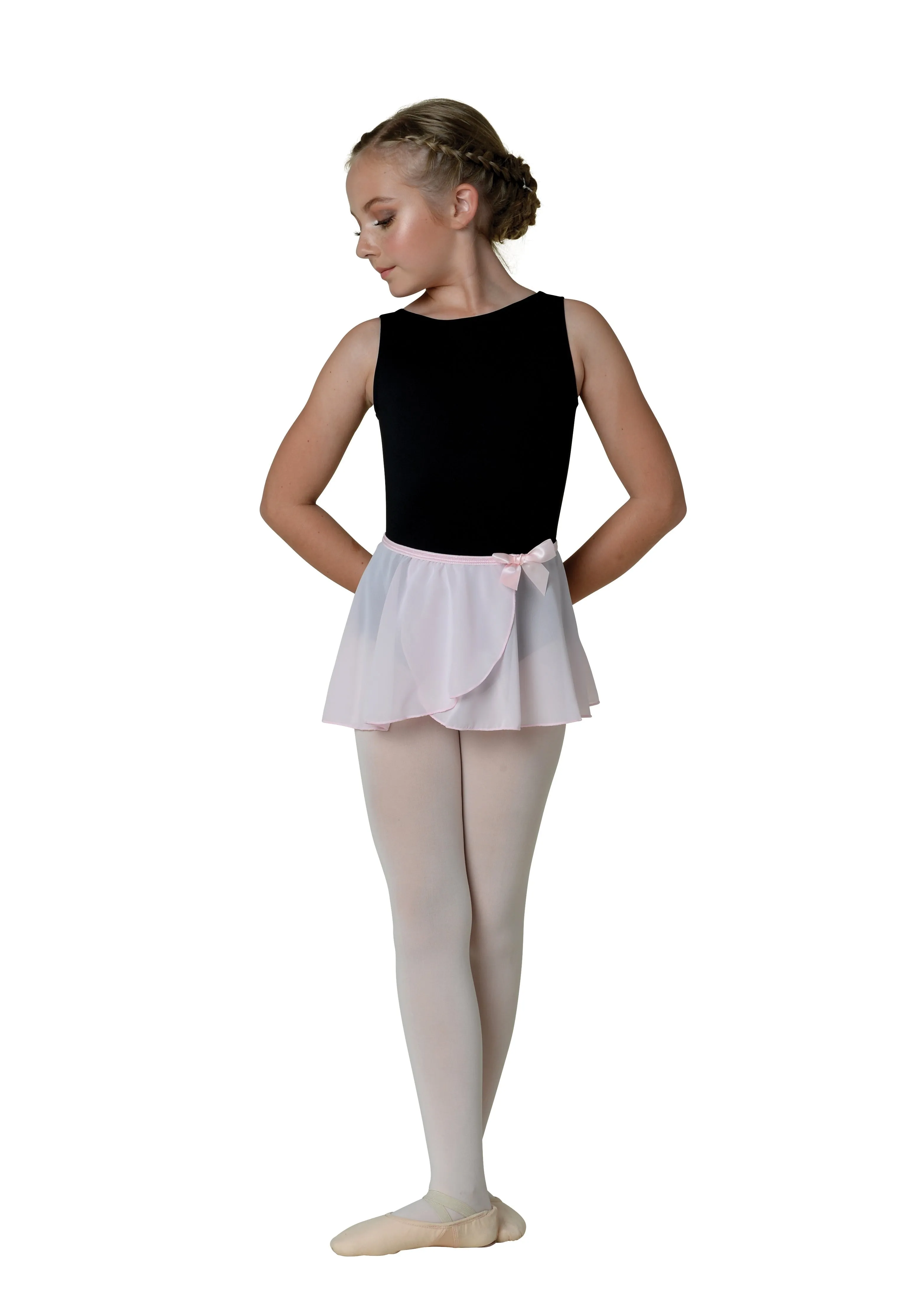 Kids Danznmotion Mock Wrap Georgette Skirt