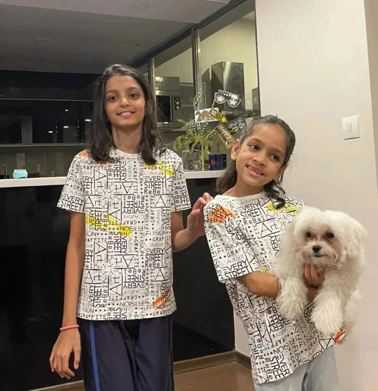Kids White and Black Graphic Printed Round Neck Cotton T-shirt