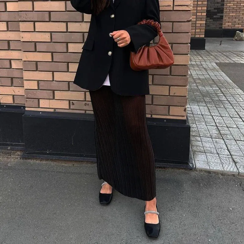 Long Hollow Sexy Waist Out See Club Fashion Through High Skirt