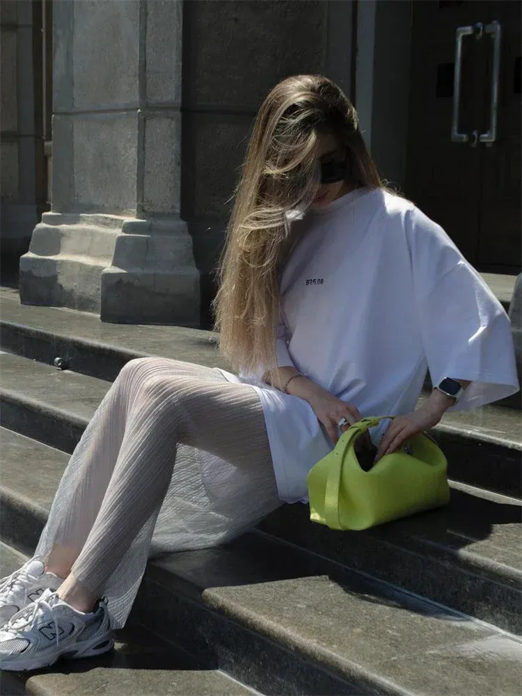 Long Hollow Sexy Waist Out See Club Fashion Through High Skirt