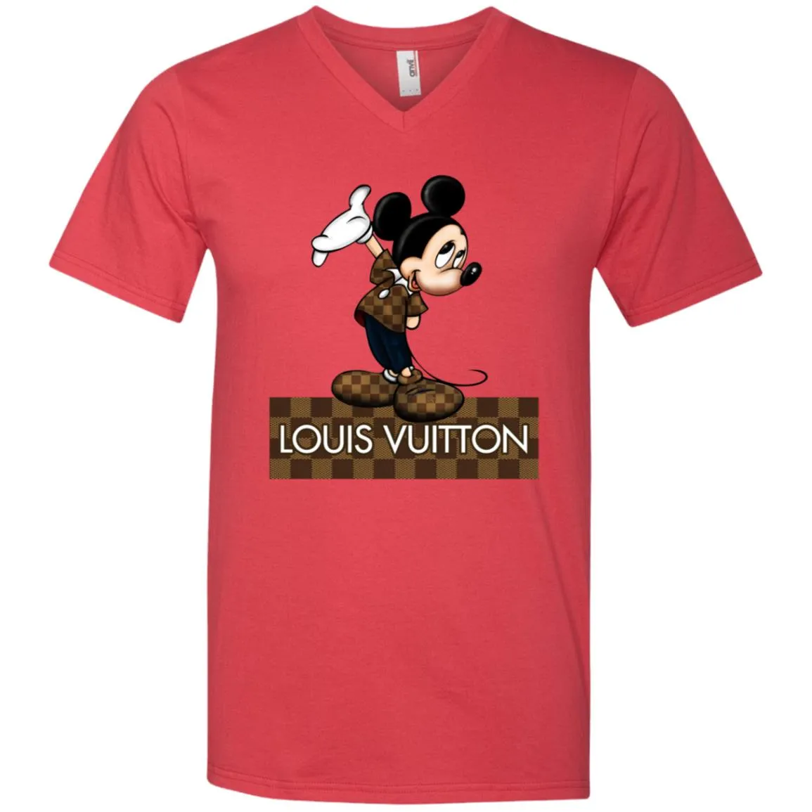 Louis Vuitton Mickey T-shirt Men V-Neck T-Shirt