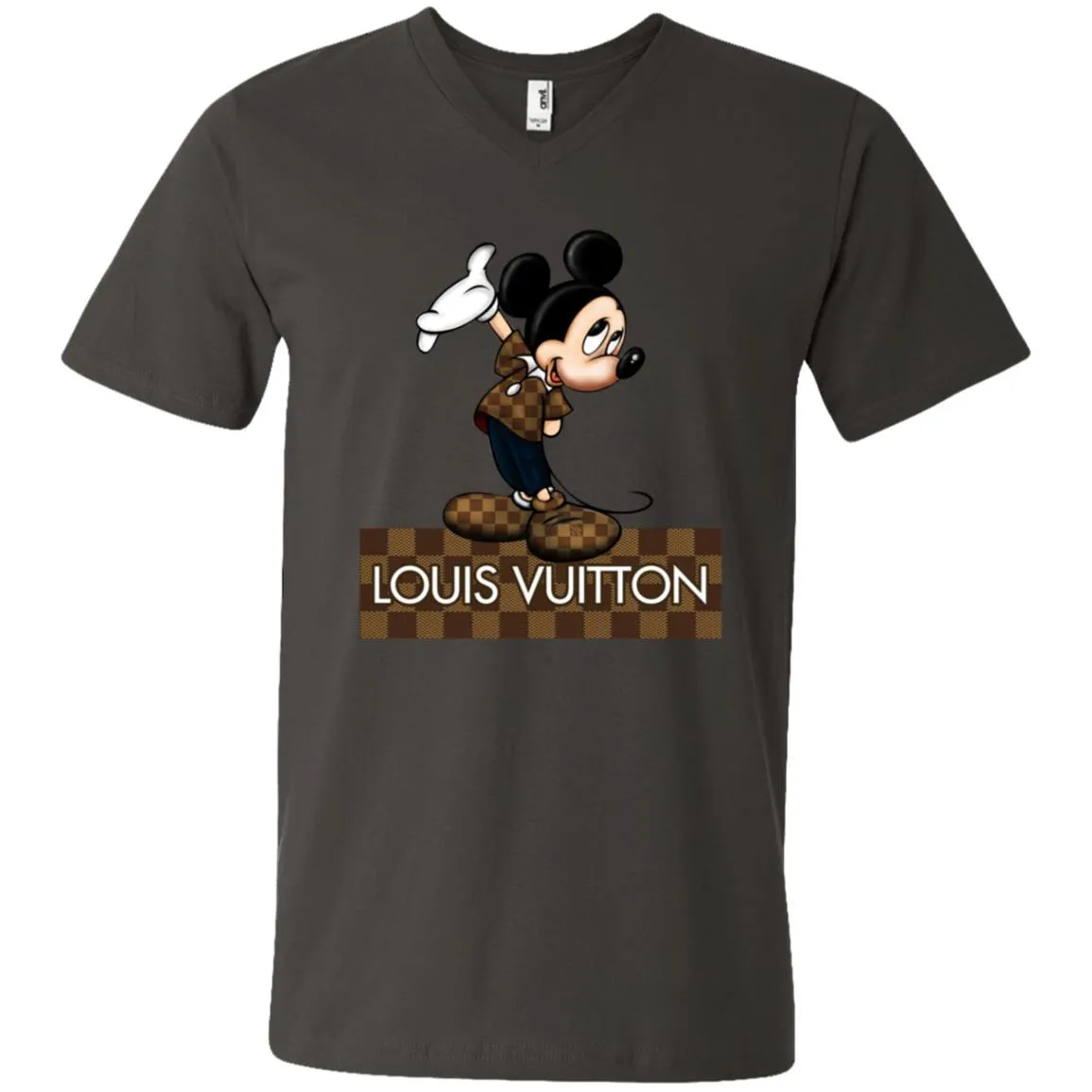 Louis Vuitton Mickey T-shirt Men V-Neck T-Shirt