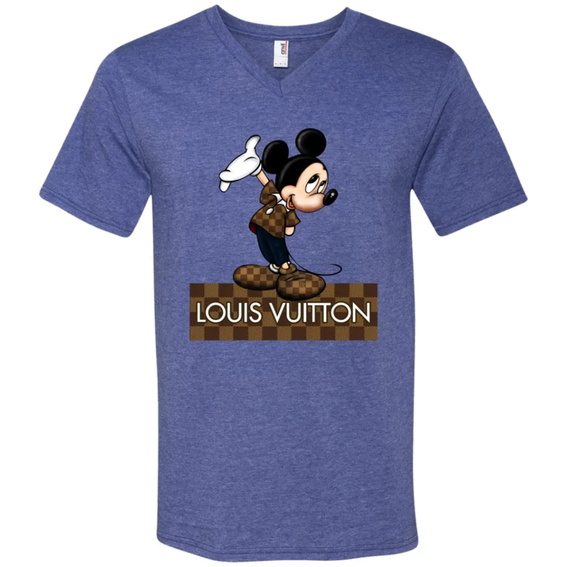 Louis Vuitton Mickey T-shirt Men V-Neck T-Shirt