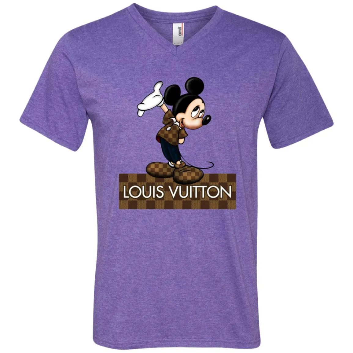 Louis Vuitton Mickey T-shirt Men V-Neck T-Shirt